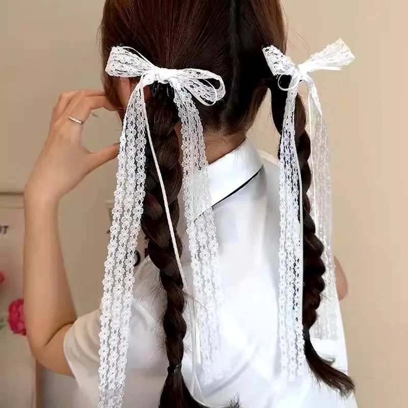 2 pc Lace Bow Clips