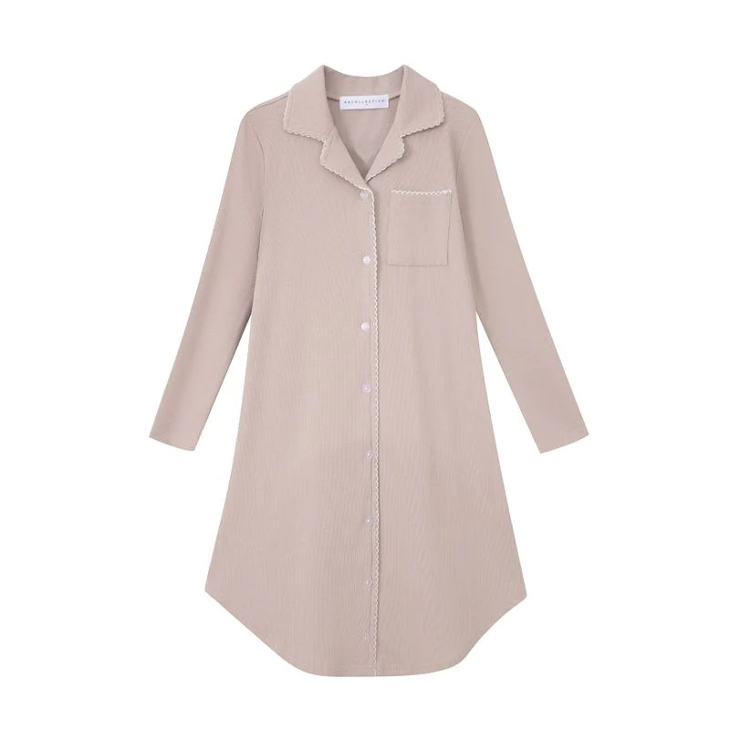 Button Nightgown Taupe