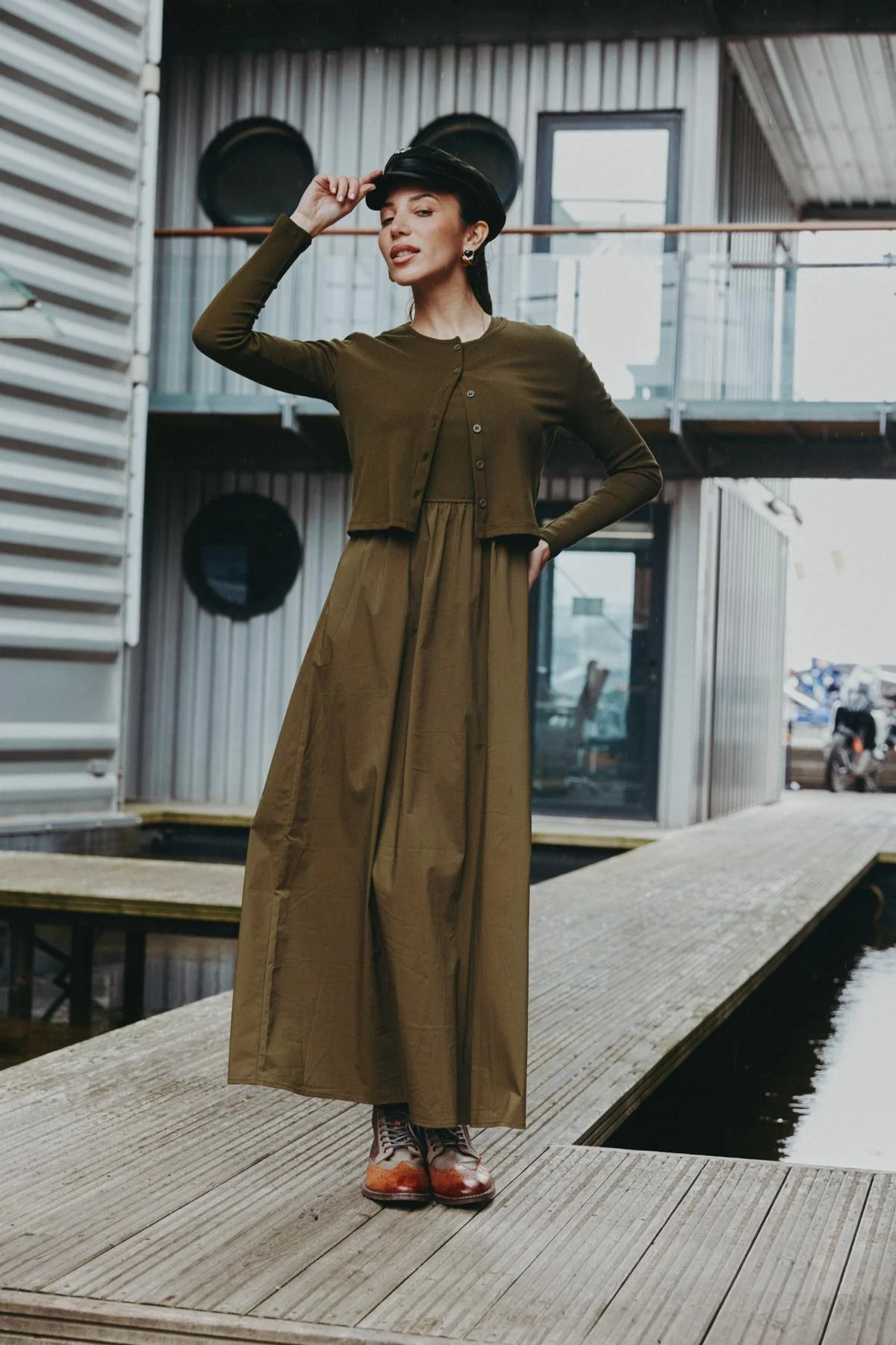 Circle Maxi Dress Green - Image 5