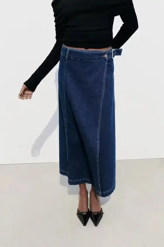 Denim Wrap Skirt