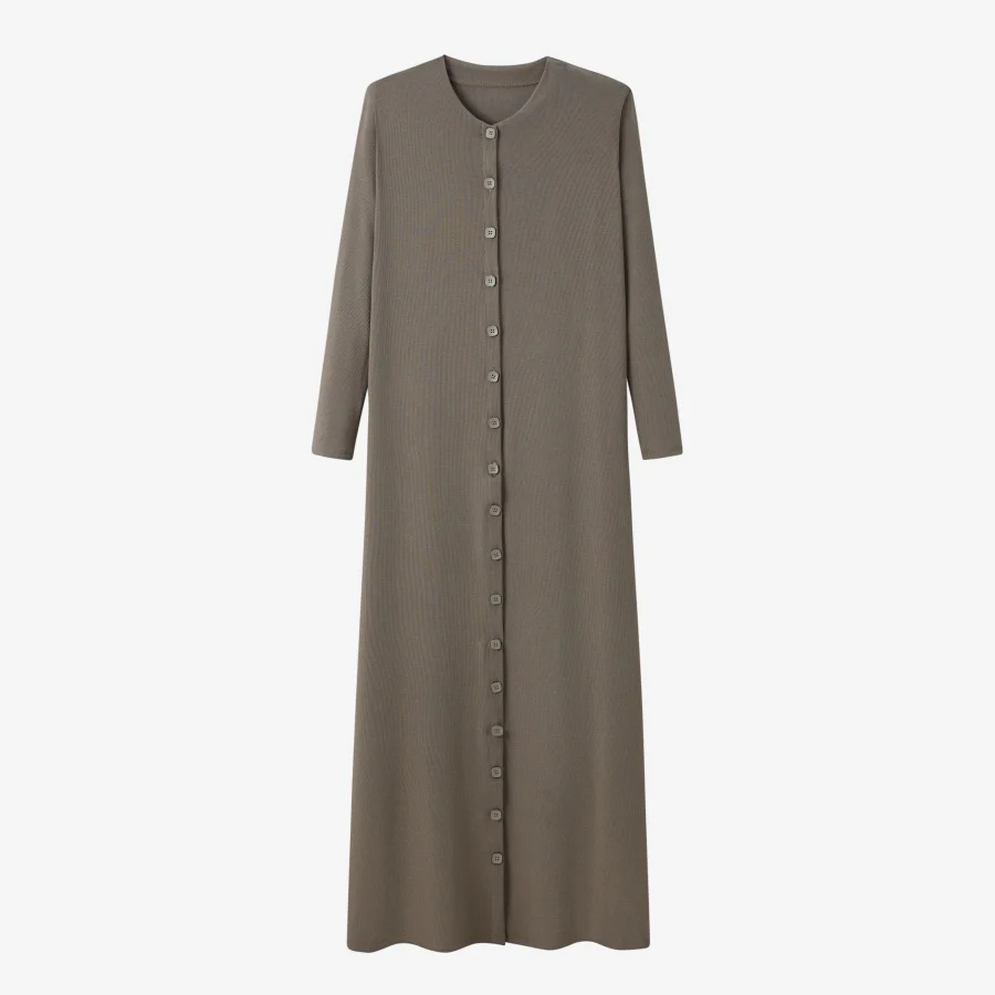 Ribbed Button Maxi Sage Green - Image 5