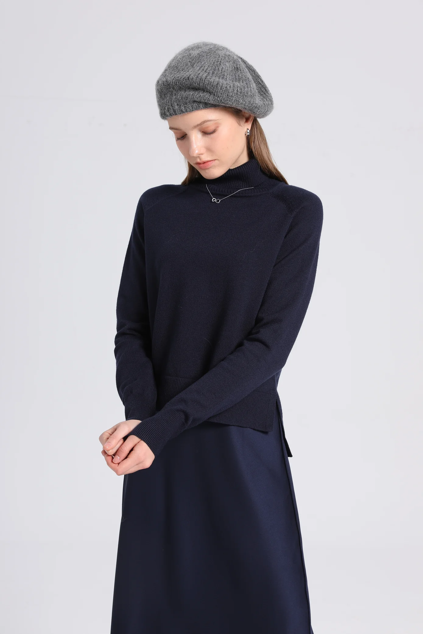 Satin Skirt x Knit Top - Image 4